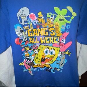 VTG Nickelodeon SpongeBob SquarePants The Gang's All Here L/S Boys XL  14/16